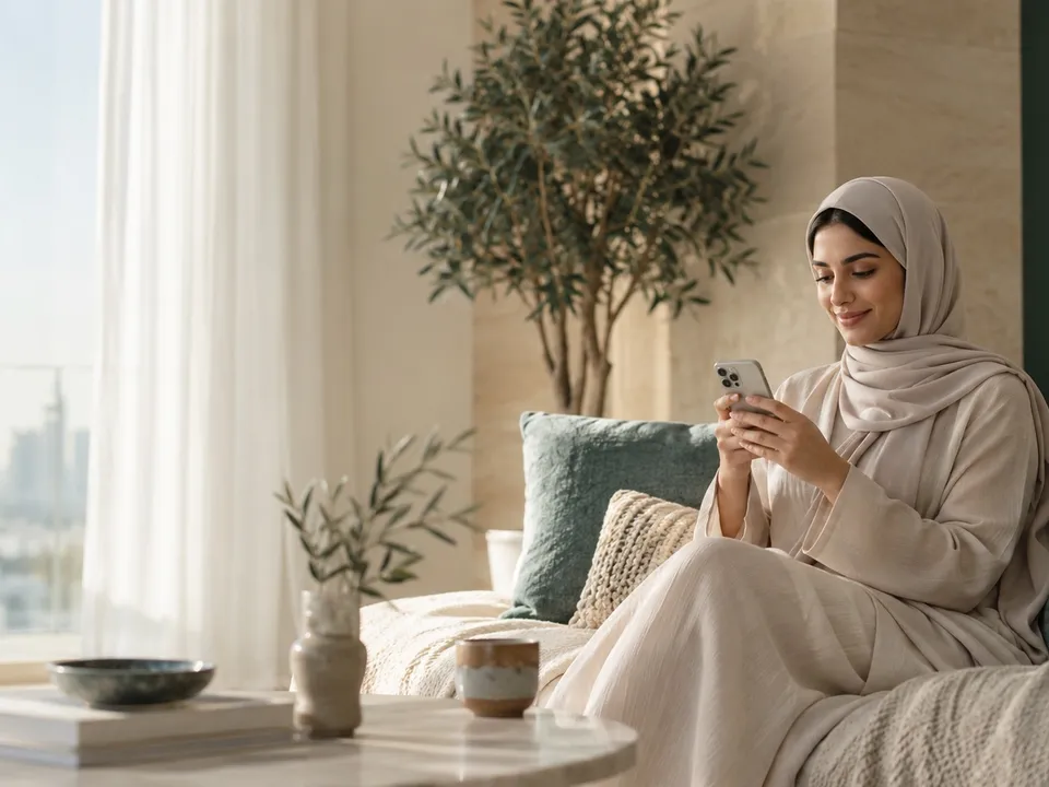 A patient using a private digital care service from home